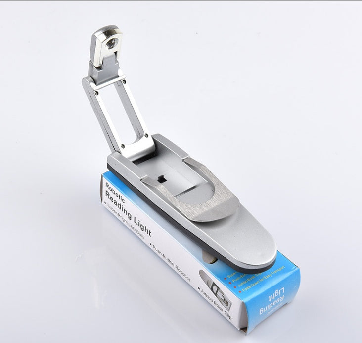 AZTrendy LiteClip Folding Book Light: Ultra-Slim LED Bookmark 📖💡 (Stainless steel)