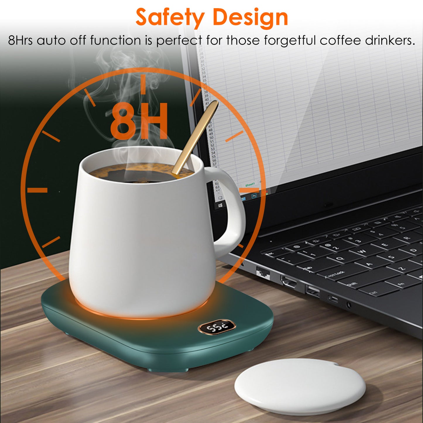 AZTrendy SmartHeat Adjustable Mug Warmer ☕🌡️ (Pink / White / Green)