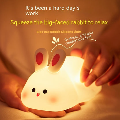 AZTrendy SoftBunny Silicone Night Light: Touch Sensor + Timer 🐰🌙 (White)