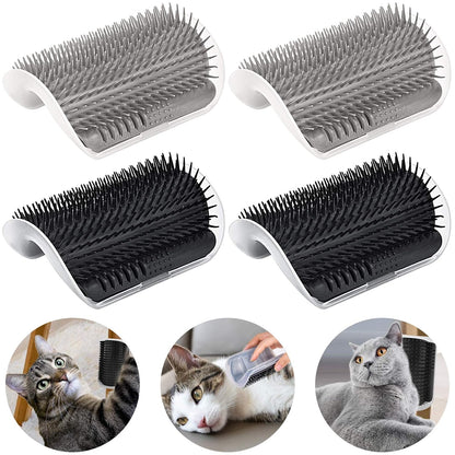 AZTrendy PurrCorner Wall Groomer: Self-Massage & Shedding Brush 🐈🧼 (Gray / Blue / Black)