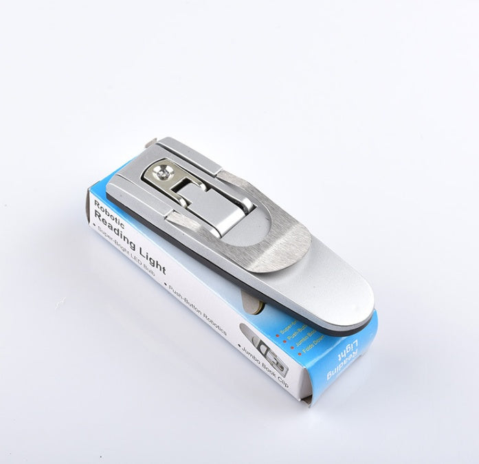 AZTrendy LiteClip Folding Book Light: Ultra-Slim LED Bookmark 📖💡 (Stainless steel)