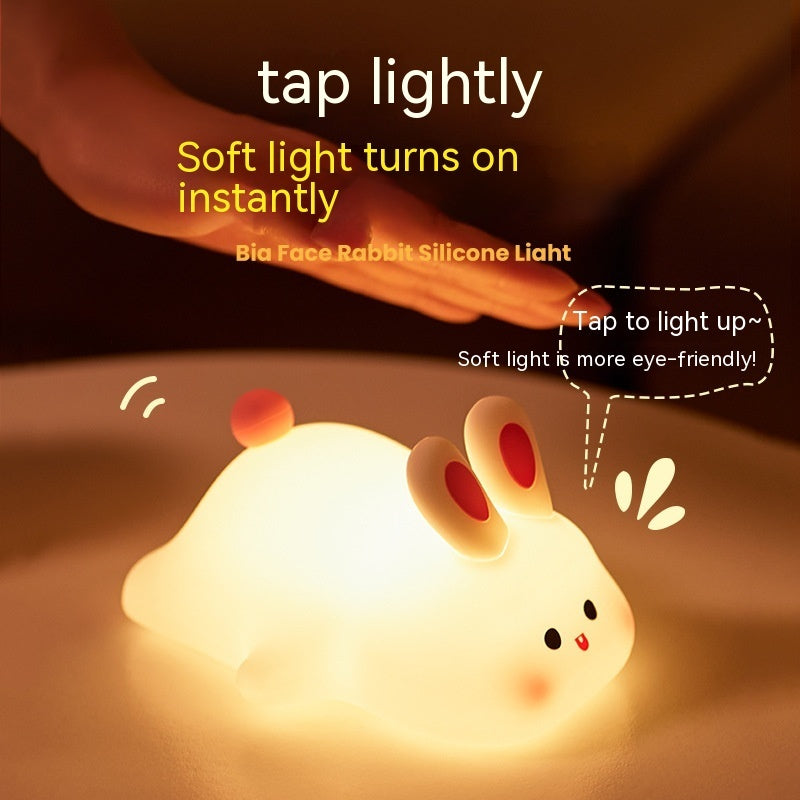 AZTrendy SoftBunny Silicone Night Light: Touch Sensor + Timer 🐰🌙 (White)