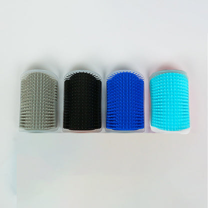 AZTrendy PurrCorner Wall Groomer: Self-Massage & Shedding Brush 🐈🧼 (Gray / Blue / Black)