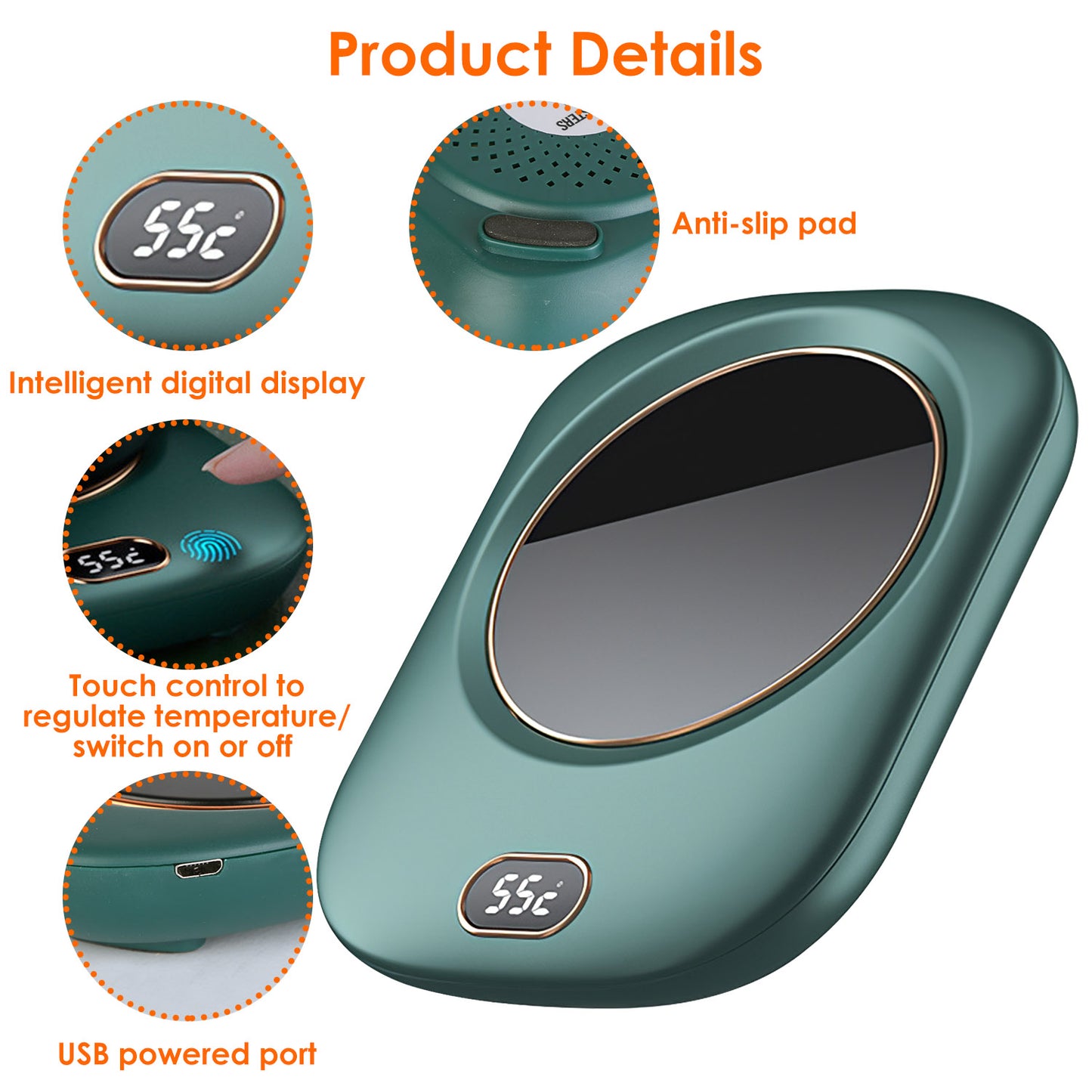 AZTrendy SmartHeat Adjustable Mug Warmer ☕🌡️ (Pink / White / Green)