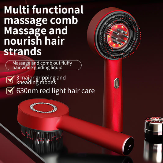 AZTrendy ScalpRevive Electric Oil Applicator: Massage & Hair Growth Comb 💆‍♀️💧 (Red / Dark Gray)